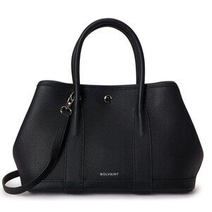 Bolvaint Coralie Tote Black Pebbled Leather Structured Shoulder / Crossbody Bag